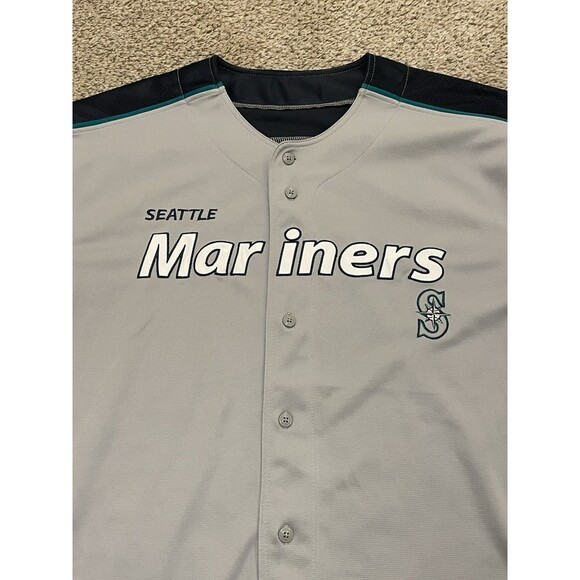 Seattle Mariners Mens XL Blue Short Sleeve Baseball Jersey MLB Dynasty - Picture 2 of 5